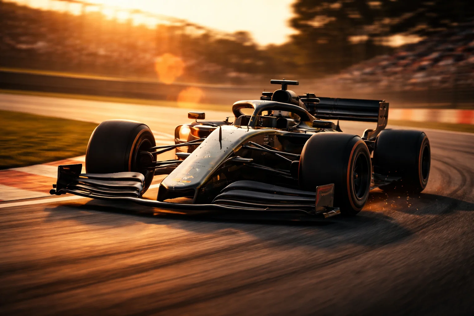 Monoposto di Formula 1 in pista durante una gara del campionato mondiale