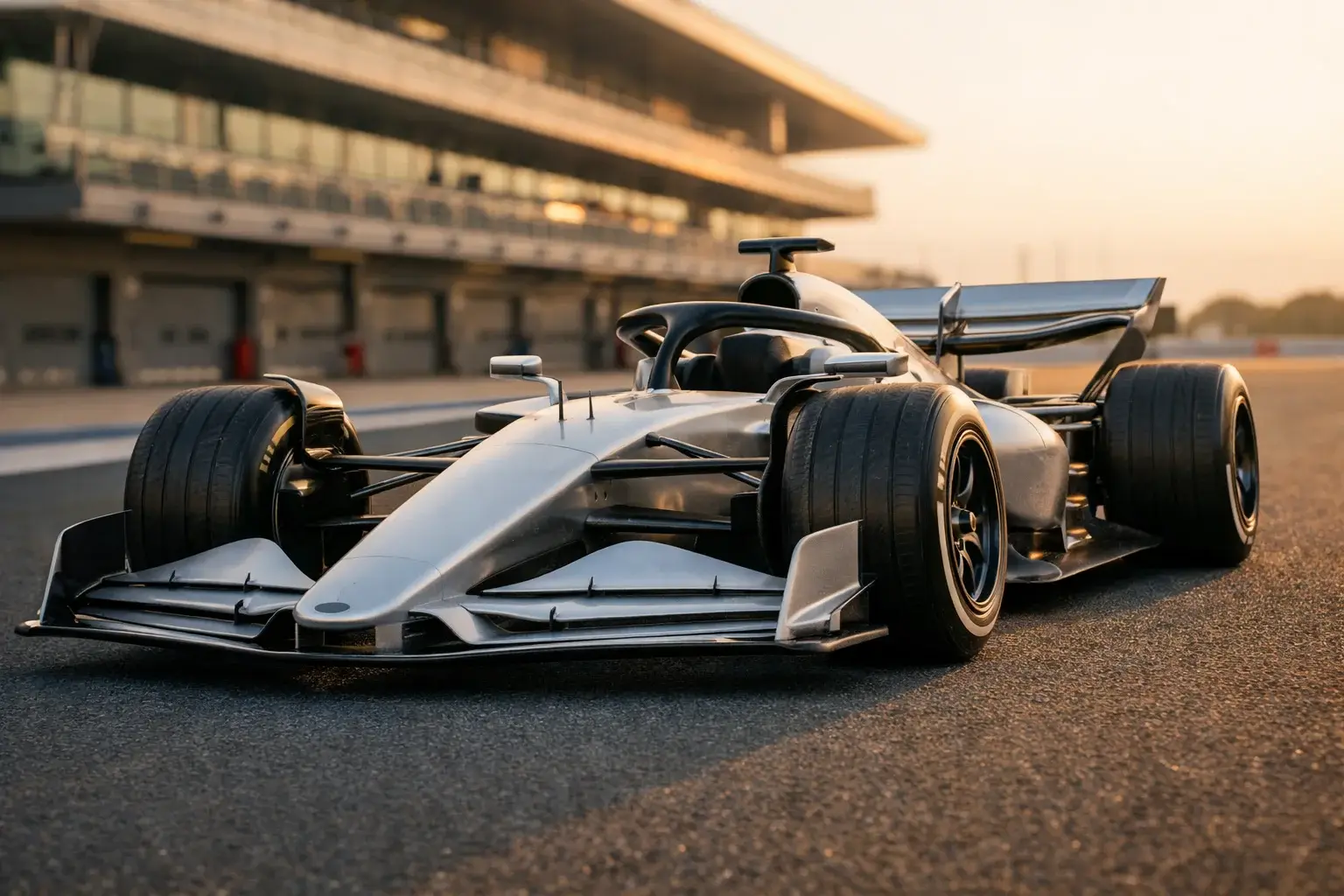 Monoposto di Formula 1 di nuova generazione in pista con nuova aerodinamica 2026